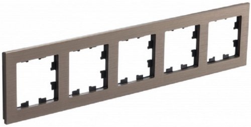 Рамка универсальная Systeme Electric AtlasDesign Nature 5-м. металл латунь картинка